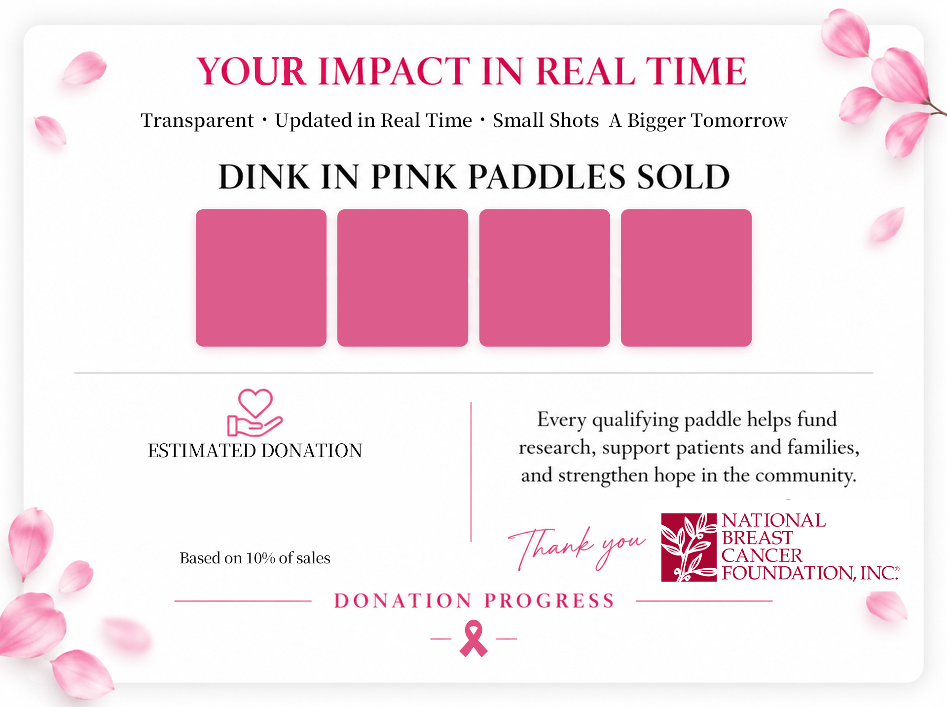 DINK IN PINK PADDLES SOLD
